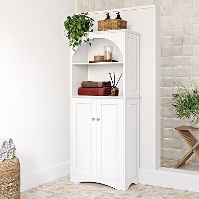 RiverRidge Home Bristol Tall Bathroom Storage Cabinet with Open Shelves