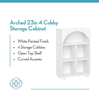 RiverRidge Home Arched 23-Inch 4-Cubby Storage Organizer Cabinet