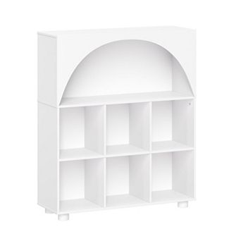 RiverRidge Home Arched 35-Inch 6-Cubby Storage Organizer Cabinet with Open Top Shelf