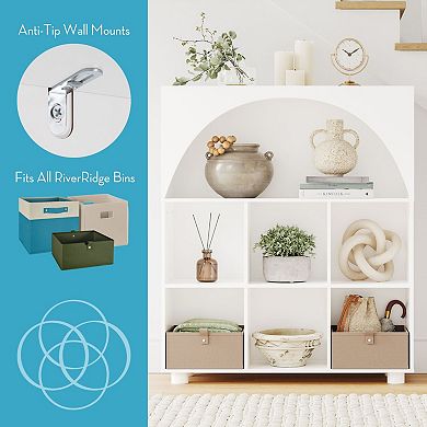 RiverRidge Home Arched 35-Inch 6-Cubby Storage Organizer Cabinet with Open Top Shelf