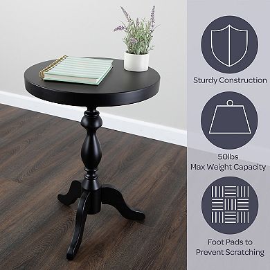 Lavish Home Round Pedestal Side Table