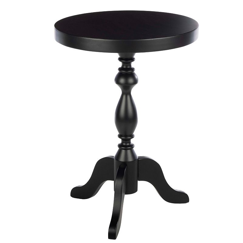 Lavish Home Round Pedestal Side Table, Black