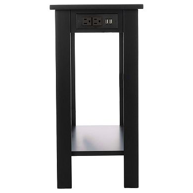 Lavish Home Narrow End Table with Charging Station