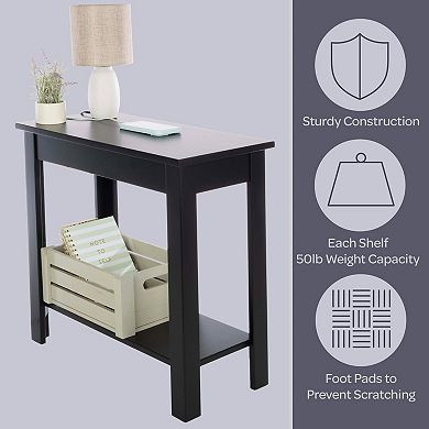 Lavish Home Narrow End Table with Charging Station