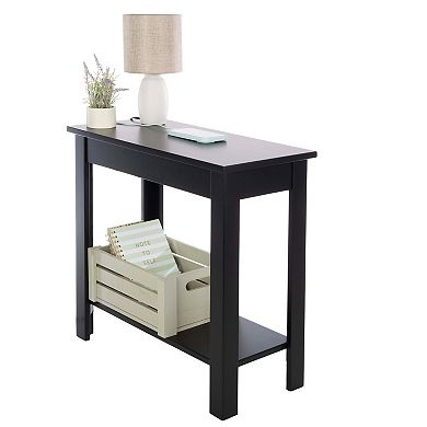 Lavish Home Narrow End Table with Charging Station