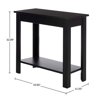 Lavish Home Narrow End Table with Charging Station