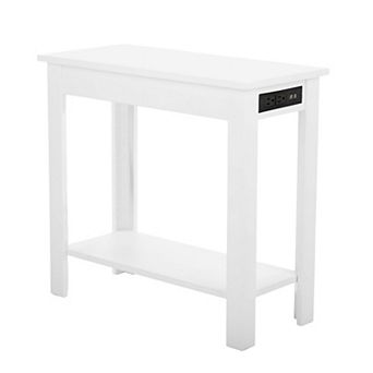 Lavish Home Narrow End Table with Charging Station