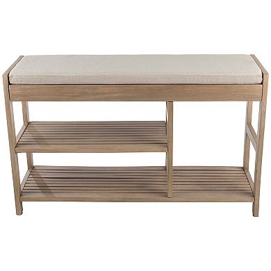 Lavish Home Shoe Bench with Cushioned Seat & Storage Shelves