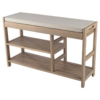 Lavish Home Shoe Bench with Cushioned Seat & Storage Shelves