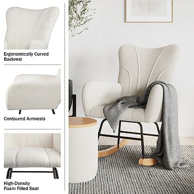 Lavish Home Teddy Upholstered Rocking Chair