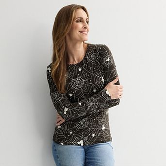 Women's Penauts Snoopy Pumpkins Long Sleeve Graphic Top