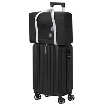 Hikolayae The Weekender Duo 2 pc Hardside Spinner Luggage & Foldable Travel Bag Set