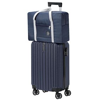 Hikolayae The Weekender Duo 2 pc Hardside Spinner Luggage & Foldable Travel Bag Set