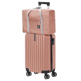Hikolayae The Weekender Duo 2 pc Hardside Spinner Luggage & Foldable Travel Bag Set