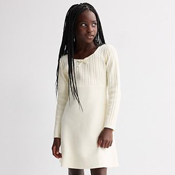 Girls 7-16 IZ Byer Long Sleeve Empire Waist Sweater Dress