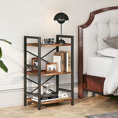 3-Tier Metal Bookshelf for Home Office and Living Room
