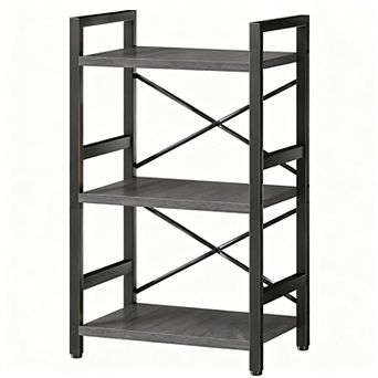 3 tier Metal Bookshelf for Home Office and Living Room