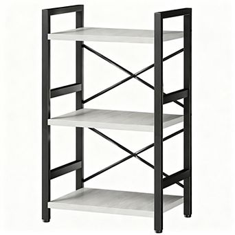 3 tier Metal Bookshelf for Home Office and Living Room
