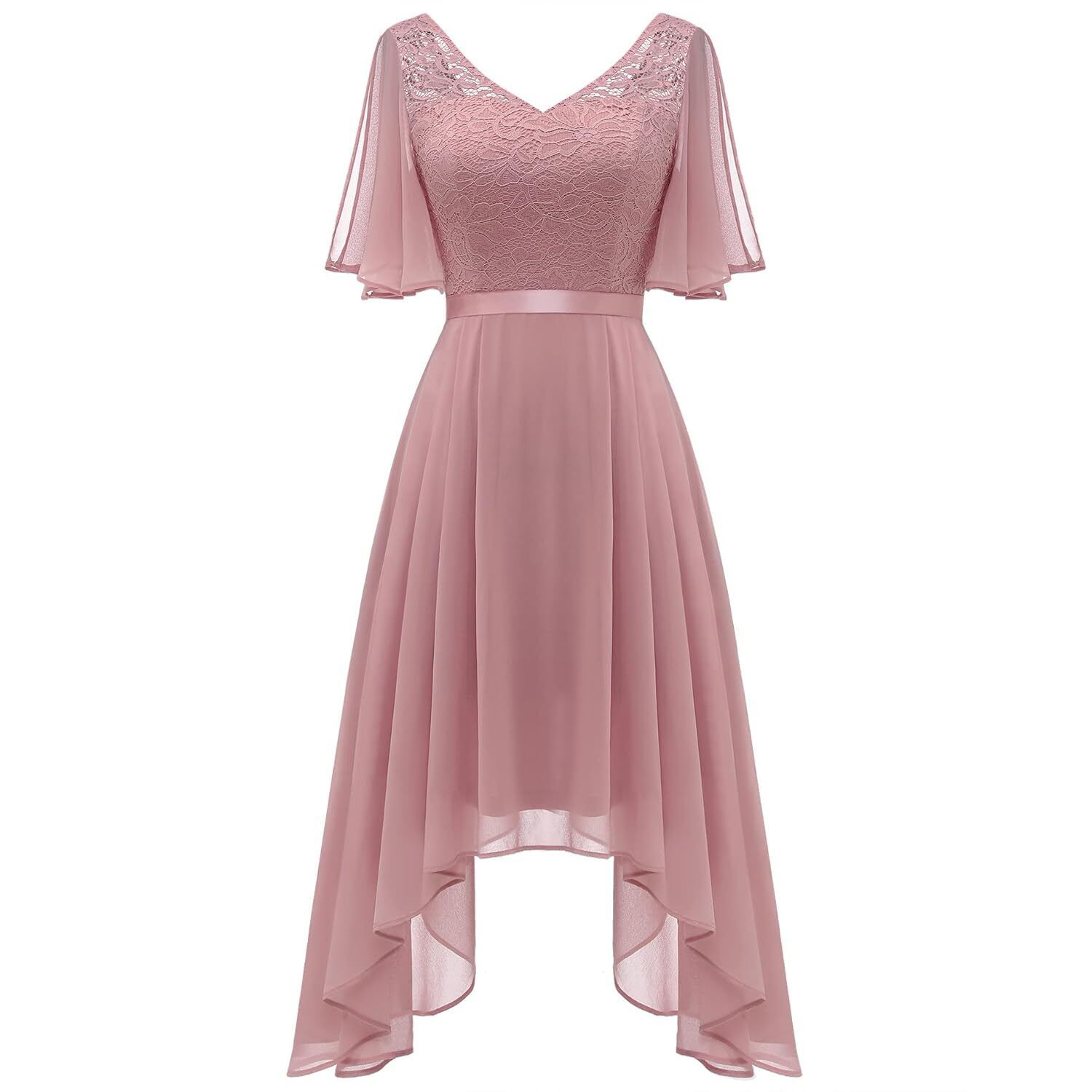 Женские платья Elegant Dresses For Teens Short Semi Formal Dresses Homecoming V Neck Flutter Sleeve Bridesma