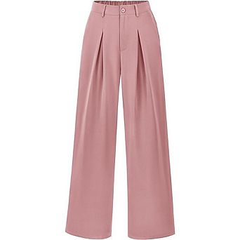 Women's High Waist Wide Leg Trousers Loose Business Suit Pant with Pockets