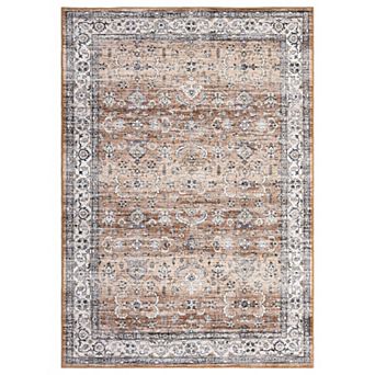 Vintage Area Rug Machine Washable Vacuum Clean Ultra Thin Stain Resistant Carpet for Kid's Room