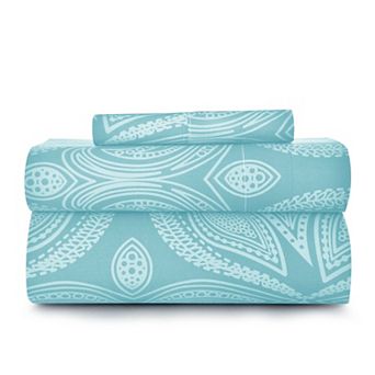 Lux Decor 4 pc Premium Microfiber Sheets Set Ultra Soft Printed & Solid Bed Sheet with Pillowcases