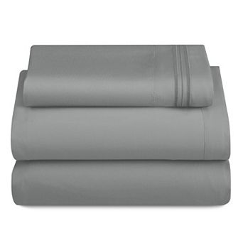 Lux Decor 4 pc Premium Microfiber Sheets Set Ultra Soft Printed & Solid Bed Sheet with Pillowcases