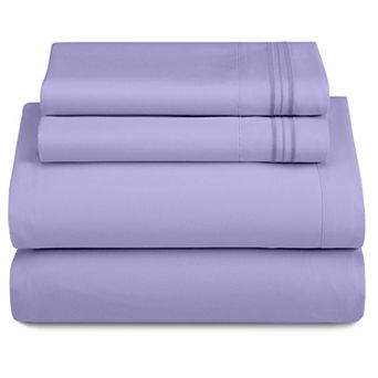 Lux Decor 4 pc Premium Microfiber Sheets Set Ultra Soft Printed & Solid Bed Sheet with Pillowcases