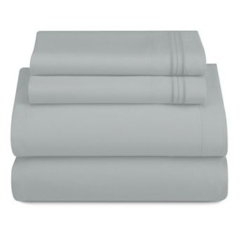 Lux Decor 4 pc Premium Microfiber Sheets Set Ultra Soft Printed & Solid Bed Sheet with Pillowcases