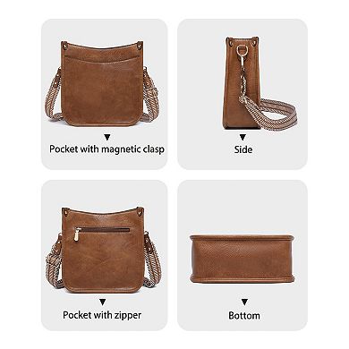 3Pcs PU Leather Crossbody Bags Set with Wallet & Adjustable Straps