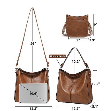 3Pcs PU Leather Crossbody Bags Set with Wallet & Adjustable Straps