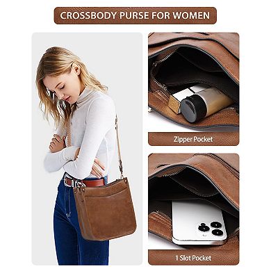 3Pcs PU Leather Crossbody Bags Set with Wallet & Adjustable Straps