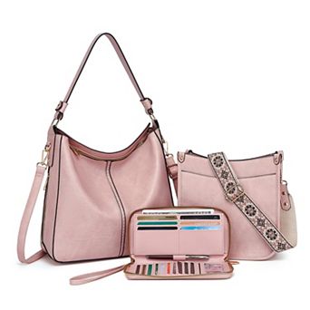 3 pc PU Leather Crossbody Bags Set with Wallet & Adjustable Straps