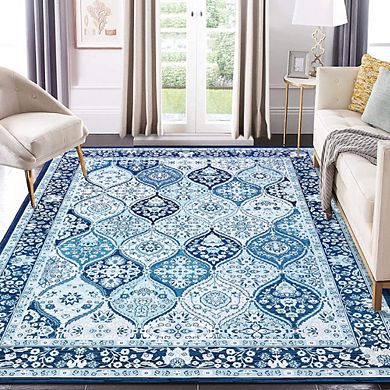 Pearl Velvet Washed Foldable Printed Carpet Persian Lingering