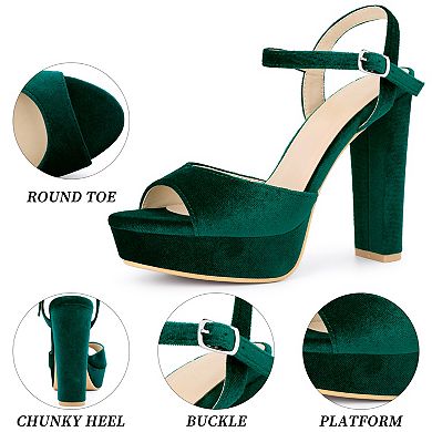Women's Chunky High Heels Slingback Strap Platform Heel Sandals