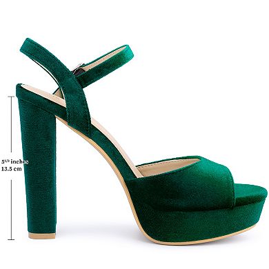 Women's Chunky High Heels Slingback Strap Platform Heel Sandals