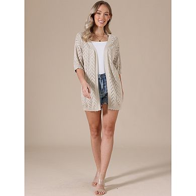 Cardigan Sweaters for Women's Short Sleeve Lightweight Open Front Knit Shrugs