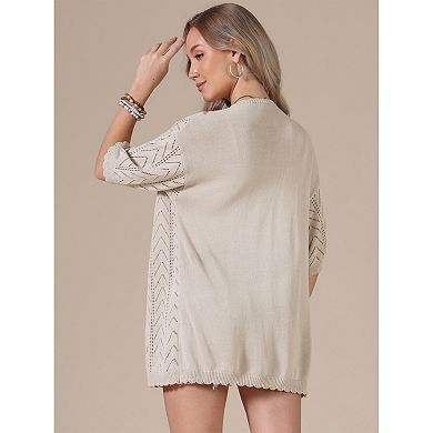 Cardigan Sweaters for Women's Short Sleeve Lightweight Open Front Knit Shrugs