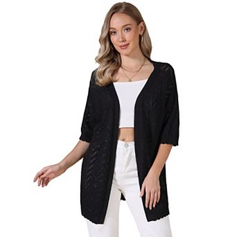 Cardigan Sweaters for Women's Short Sleeve Lightweight Open Front Knit Shrugs
