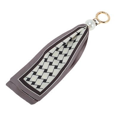 Fashion Pearl Scarf Plaid Print Handbag Charm 1 Pc
