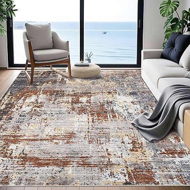 Modern Abstract Gradient Low-Pile Stain-Resistant Non-Slip Carpet