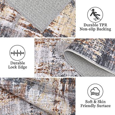 Modern Abstract Gradient Low-Pile Stain-Resistant Non-Slip Carpet