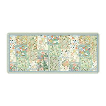 Extended Floral Desk Mouse Pad with Smooth Surface and Anti Slip Rubber Base