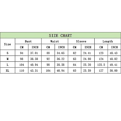 Women's Long Sleeve Dress Button Down Flowy Fall Ruffle Maxi Holiday Dresses