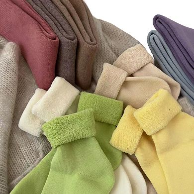 3-Pair Crew Socks Soft Knit Fabric Ribbed Cuff Comfortable Everyday Wear Giftable Basic Sock Set