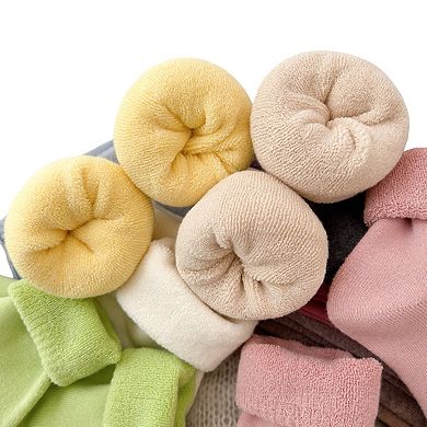 3-Pair Crew Socks Soft Knit Fabric Ribbed Cuff Comfortable Everyday Wear Giftable Basic Sock Set