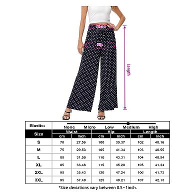 Women's Wide Leg High Waist Elastic Drawstring Flowy Lounge Trousers