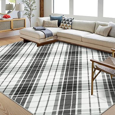 Modern Area Rug Machine Washable Non Shedding Stain Resistant Floor Cover for Living Room Laundry