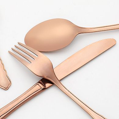 4 Piece Silverware Set, Stainless Steel Flatware with Knife, Spoon and Fork Set, Mirror Polished Set