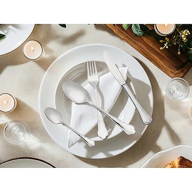4 Piece Silverware Set, Stainless Steel Flatware with Knife, Spoon and Fork Set, Mirror Polished Set